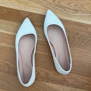 J Crew Snakeskin Point Toed Flats